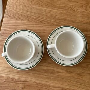 Diner-Style Coffee Cup and Saucer Set
